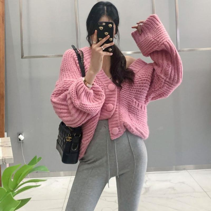 Maxct Buttoned Cable Knit Cardigan