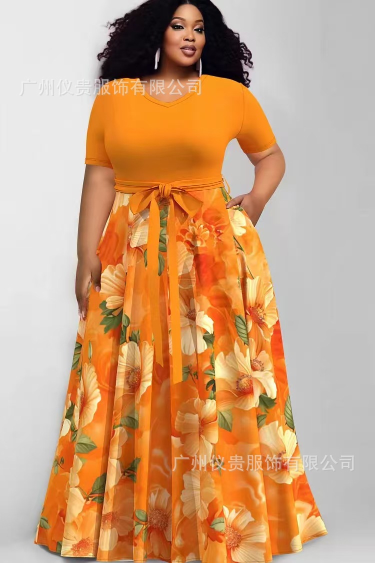 Maxct Size Casual Dress New Women's Dress With Fashion Printing And Color Impact Dress