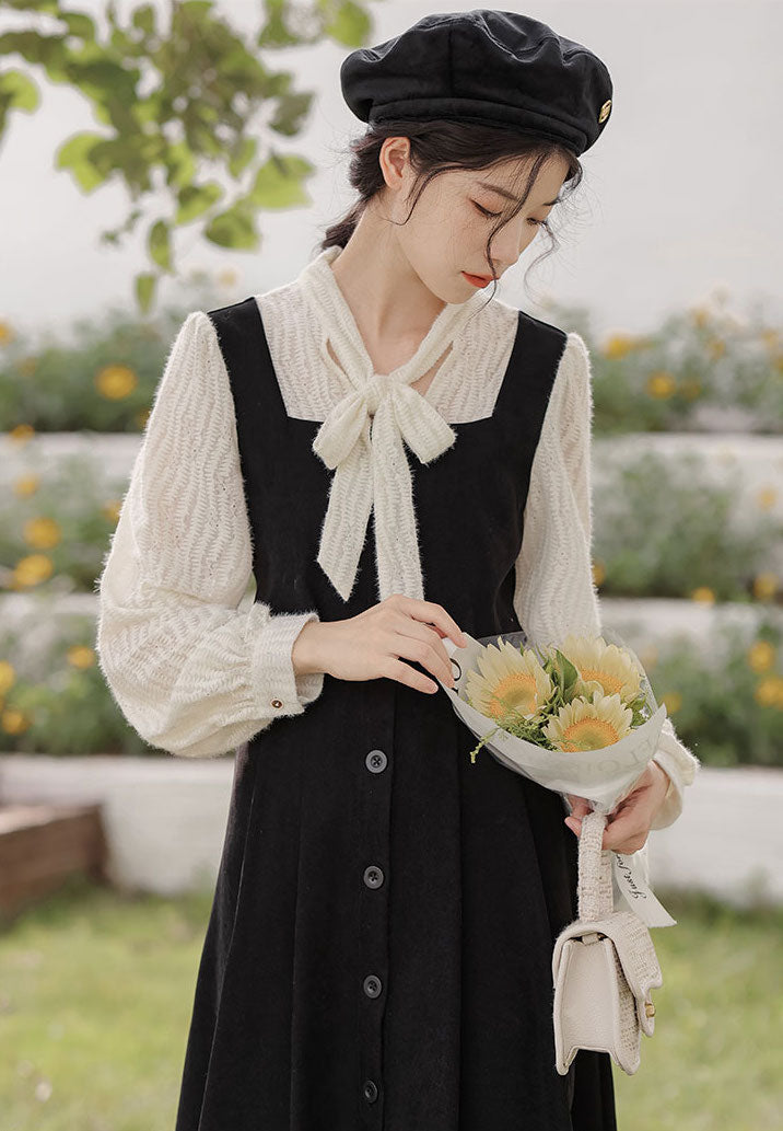 Scallop Button Up Twofer Dress Maxct