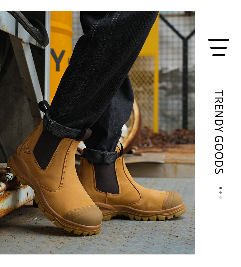 Genuine Leather Work Safety Chelsea Boots for Men - true deals club
