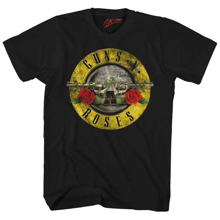 Maxct Classic High Quality Guns N’ Roses Print T-shirt Men Women Cotton Hip Hop Oversized Tshirts Short Sleeve T Shirt Streetwear Tops