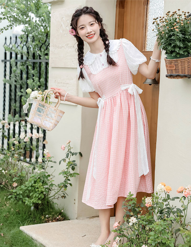 Gingham Picnic Twofer Dress Maxct