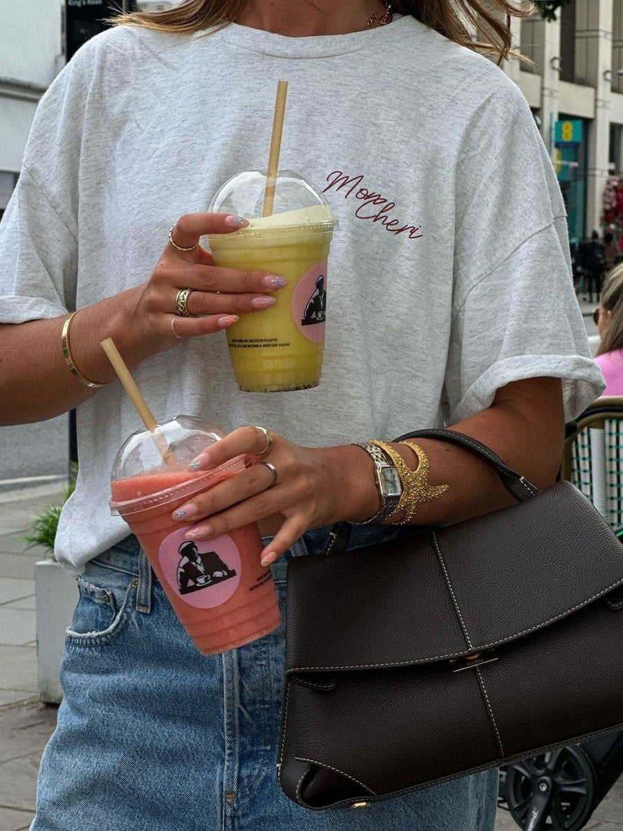 Maxct American Style Retro Fruit Cherry Print Pure Cotton Short-sleeved T-shirt Summer Women's National Fashion Oversize Hot Girl Top Fashion