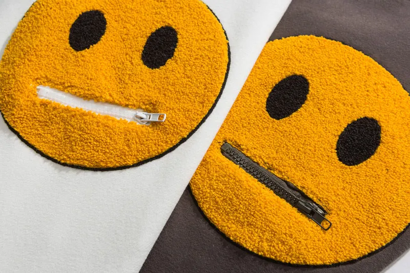 Zipper Pocket Smile Face Men Hoodies - True Deals Club