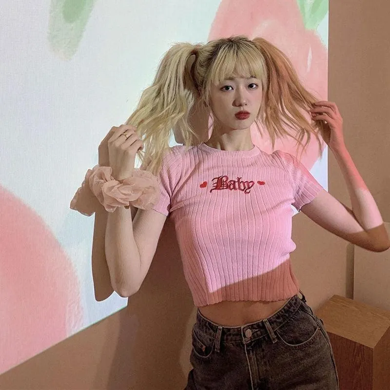 Maxct &Barbie Embroidered Crop Top