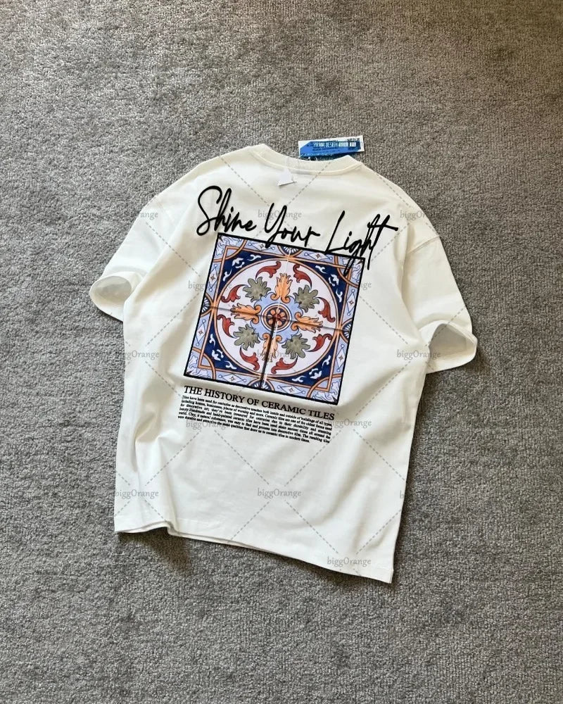Maxct Y2k Harajuku High Street Retro Tops Trendy Fashion Casual T-Shirts Women Letters Poker Print Oversized Short-Sleeved Tops Men