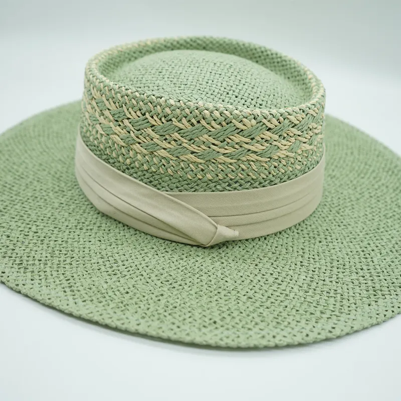 Straw Hat Japanese Style Black Brown Panama Women's Beach Big Brim