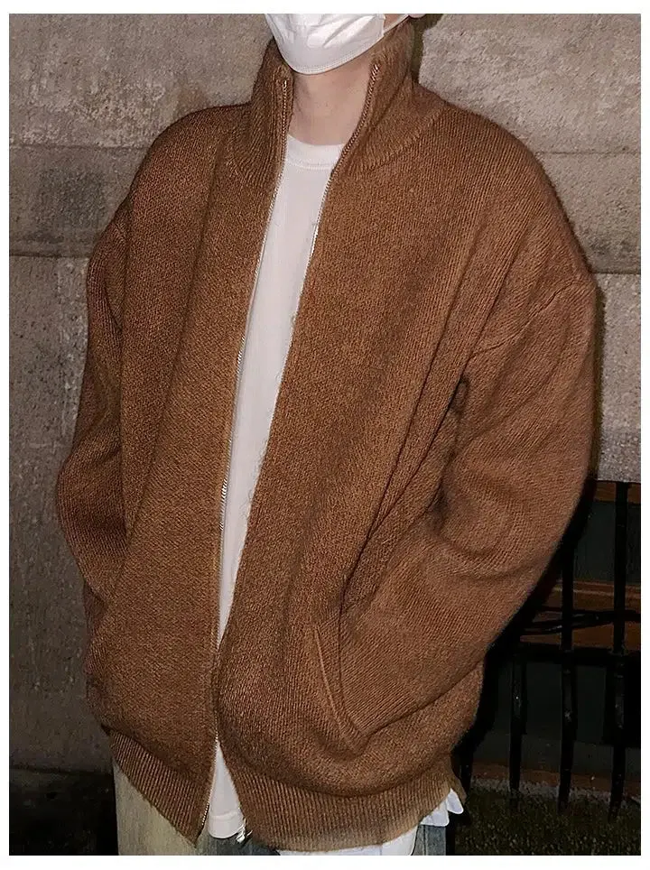 Maxct Turtleneck Zipper Cardigan Sweater