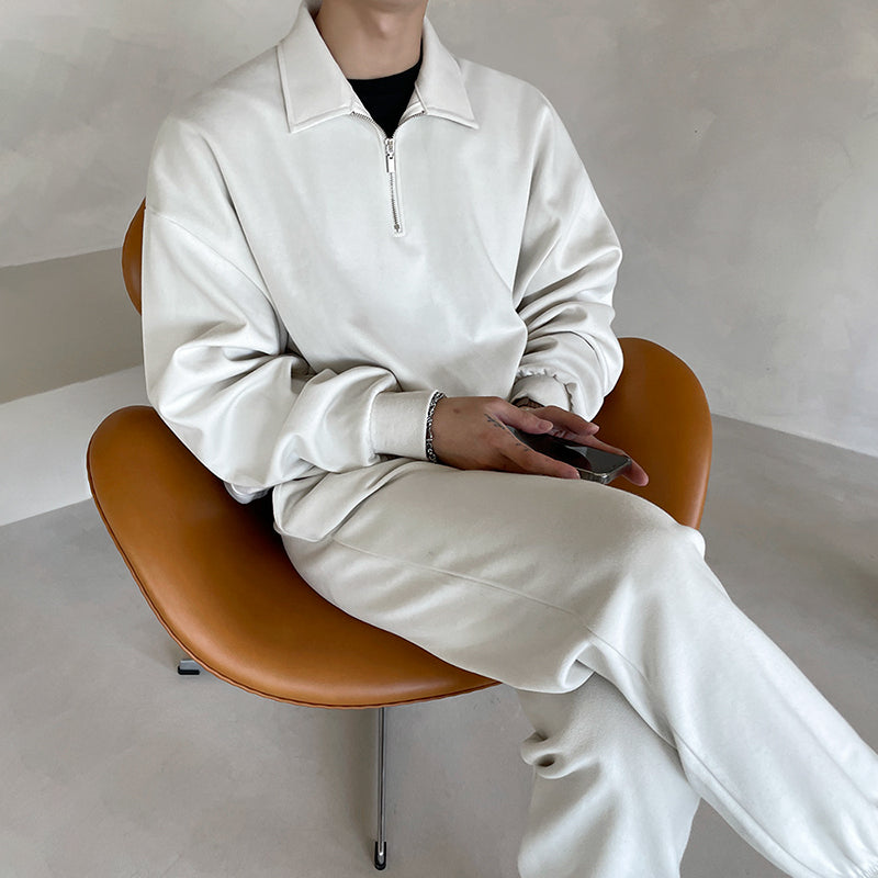 Maxct 5415 Half Zip-Up Collar Sweater & Casual Pants