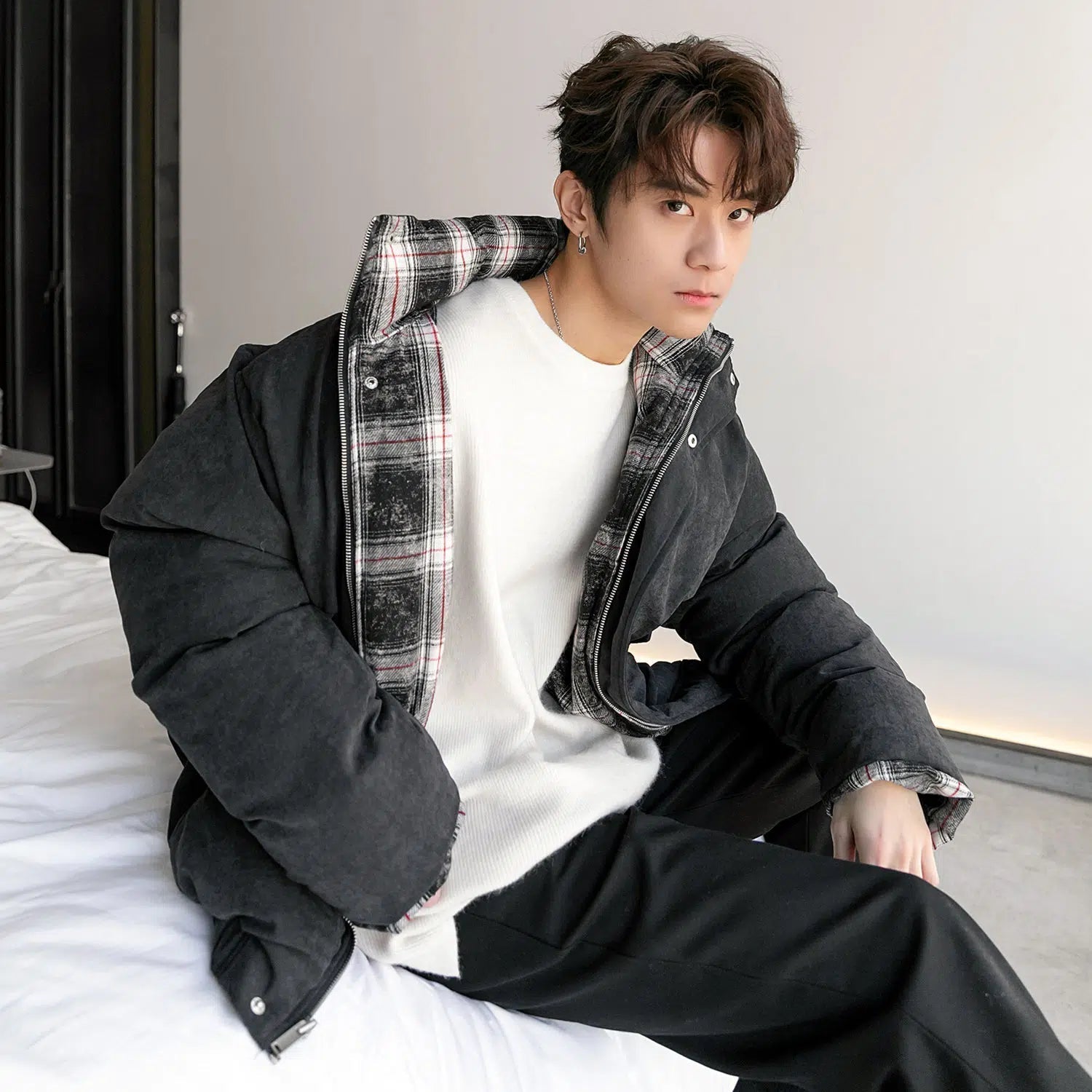 Maxct Double-Side Plaid Cotton Jacket