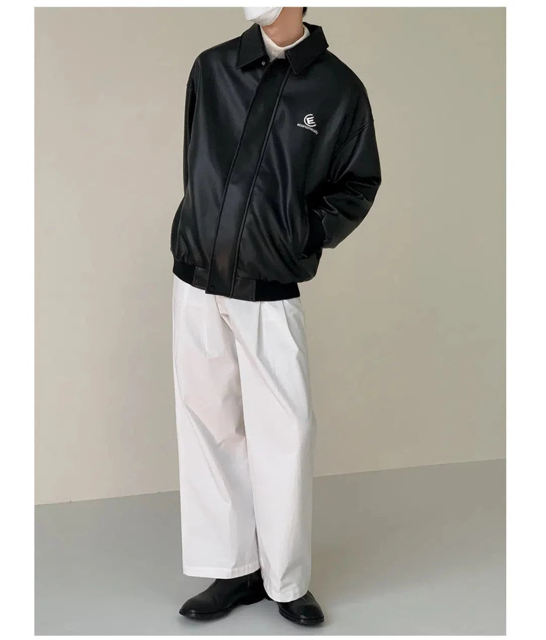Maxct Shiny Black PU Leather Jacket
