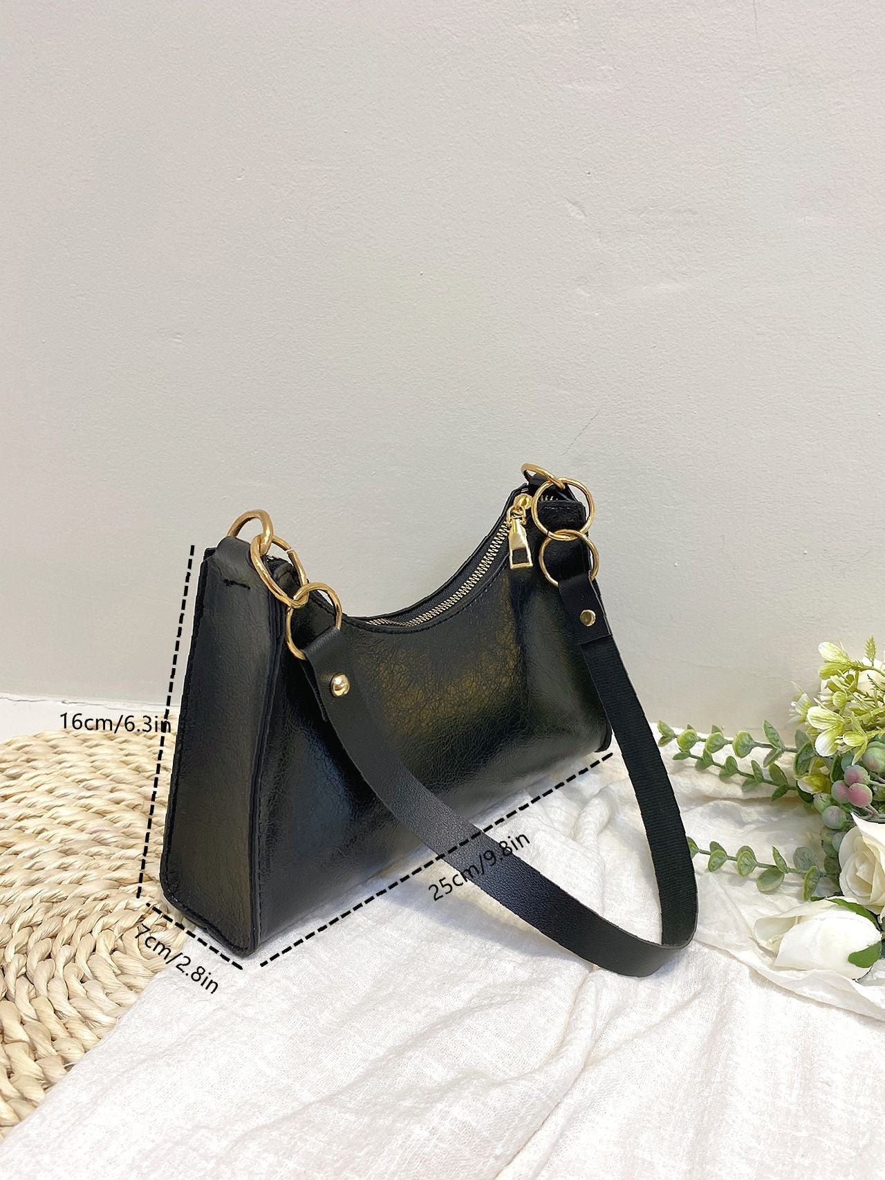 Bag For Love - Minimalist Textured Baguette Bag  - Women Maxct Bags
