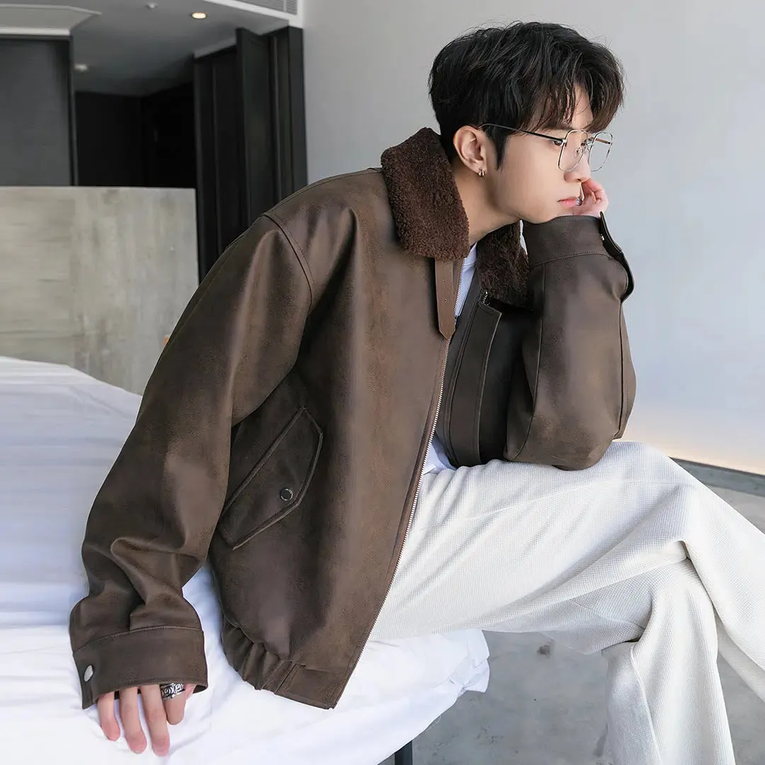 Maxct Fur Collar Leather Jacket