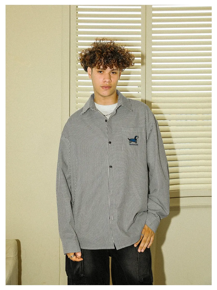 Manyston Striped Dogs Shirt Maxct