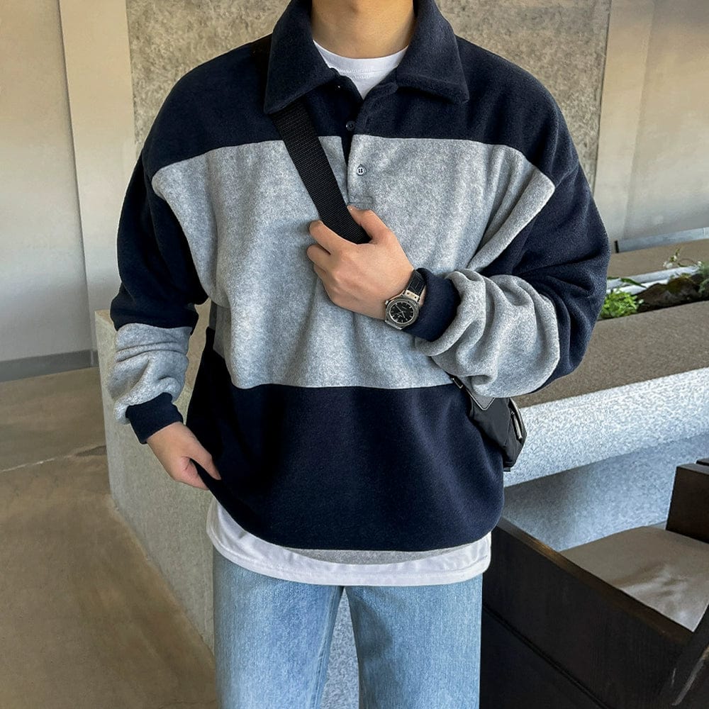Maxct 10186 Contrast Polo Sweater