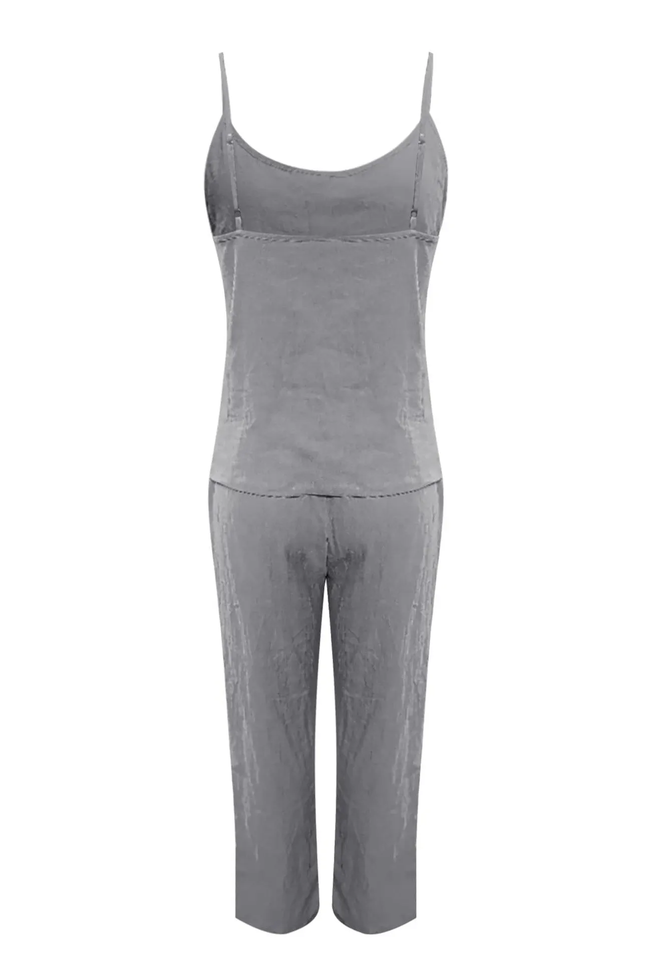 Maxct Solid Color Cotton Spaghetti Straps Long Pants Set