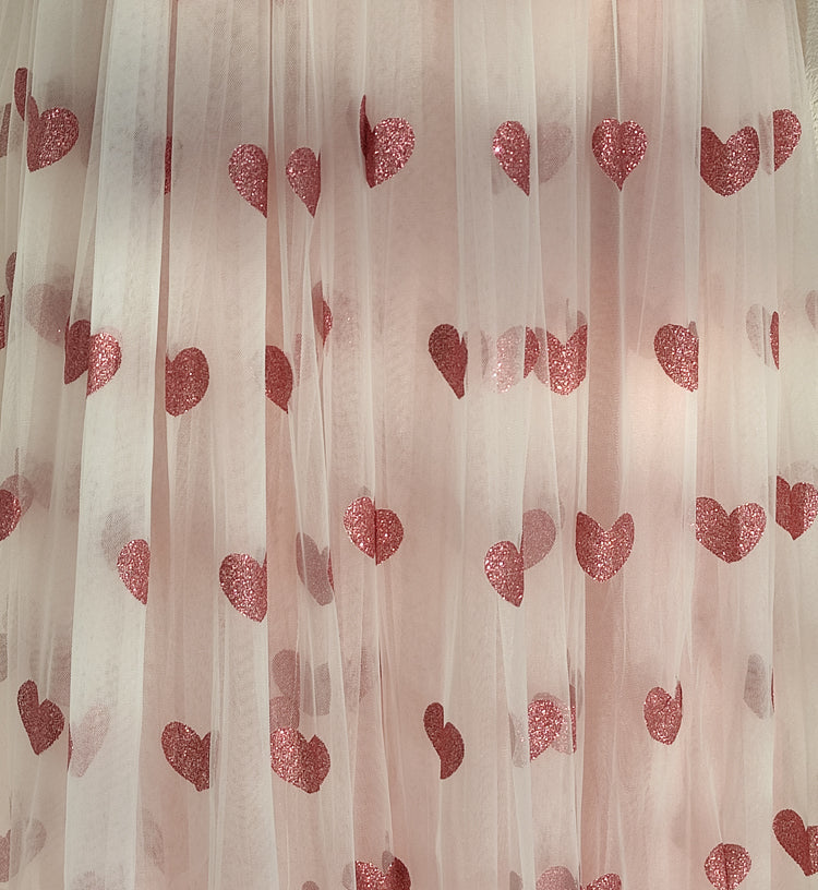 Glitter Hearts Tulle Maxi Dress Maxct