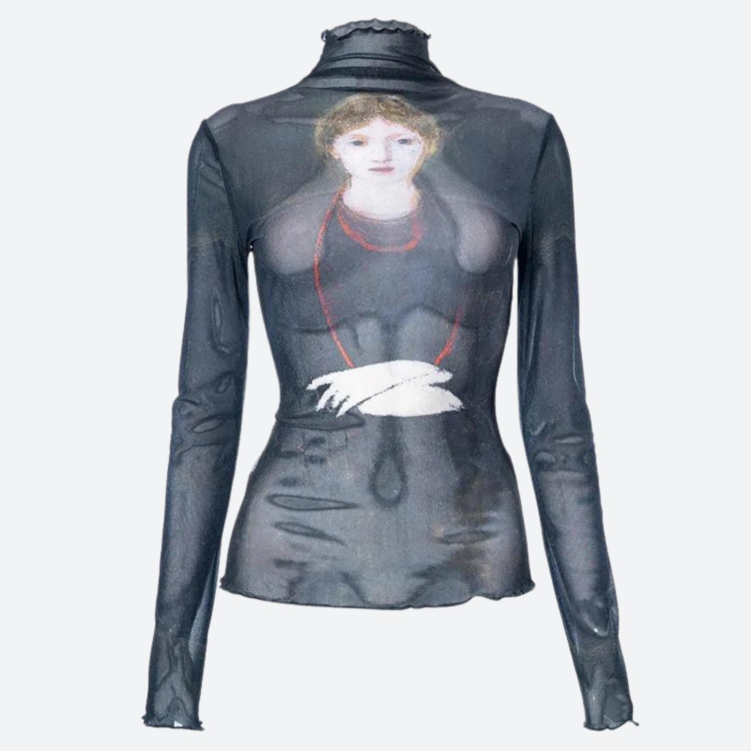 Maxct &Goth Dark Female Figure Mesh Top