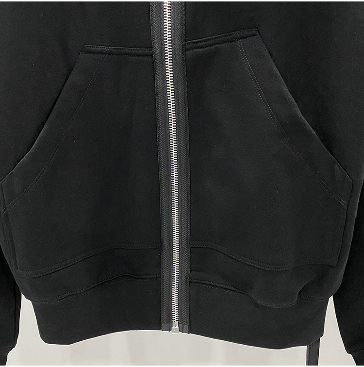 Men's Shark Zip Black Cotton Hoodie - true deals club
