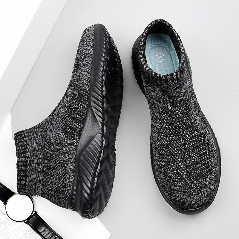 High Top Knit Air Mesh Sneaker Socks for Men Maxct
