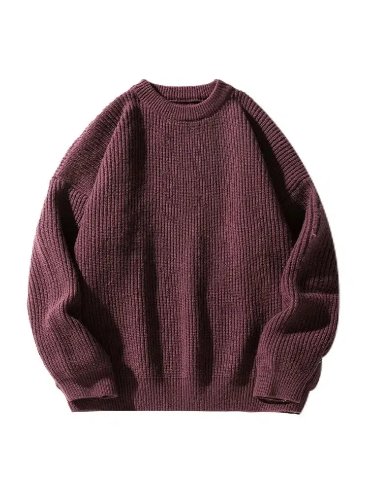 Maxct Pleated Knitted Round Neck Bottoming Sweater