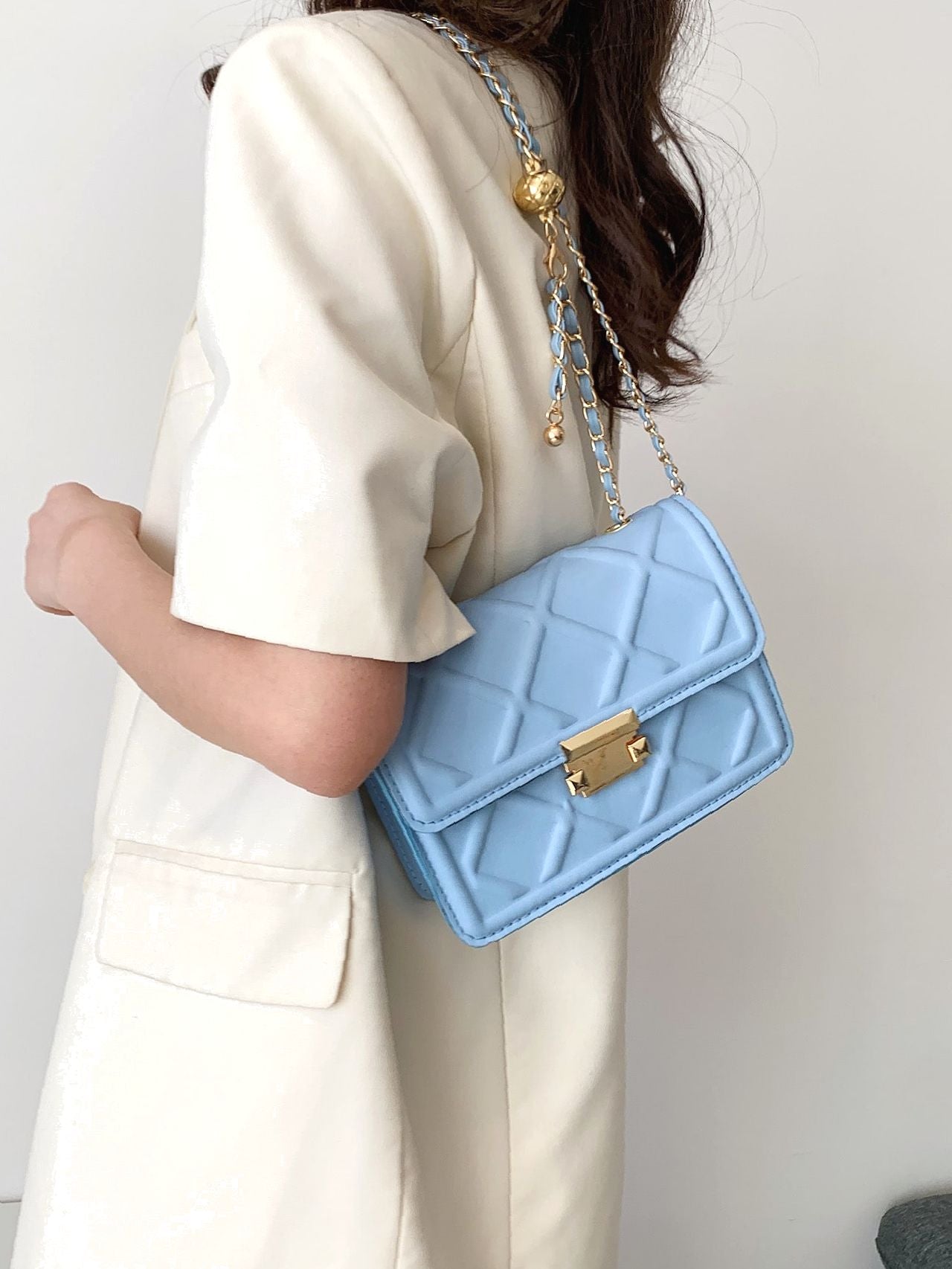 Bag For Love - Minimalist Textured Flap Square Bag  - Women Maxct Bags