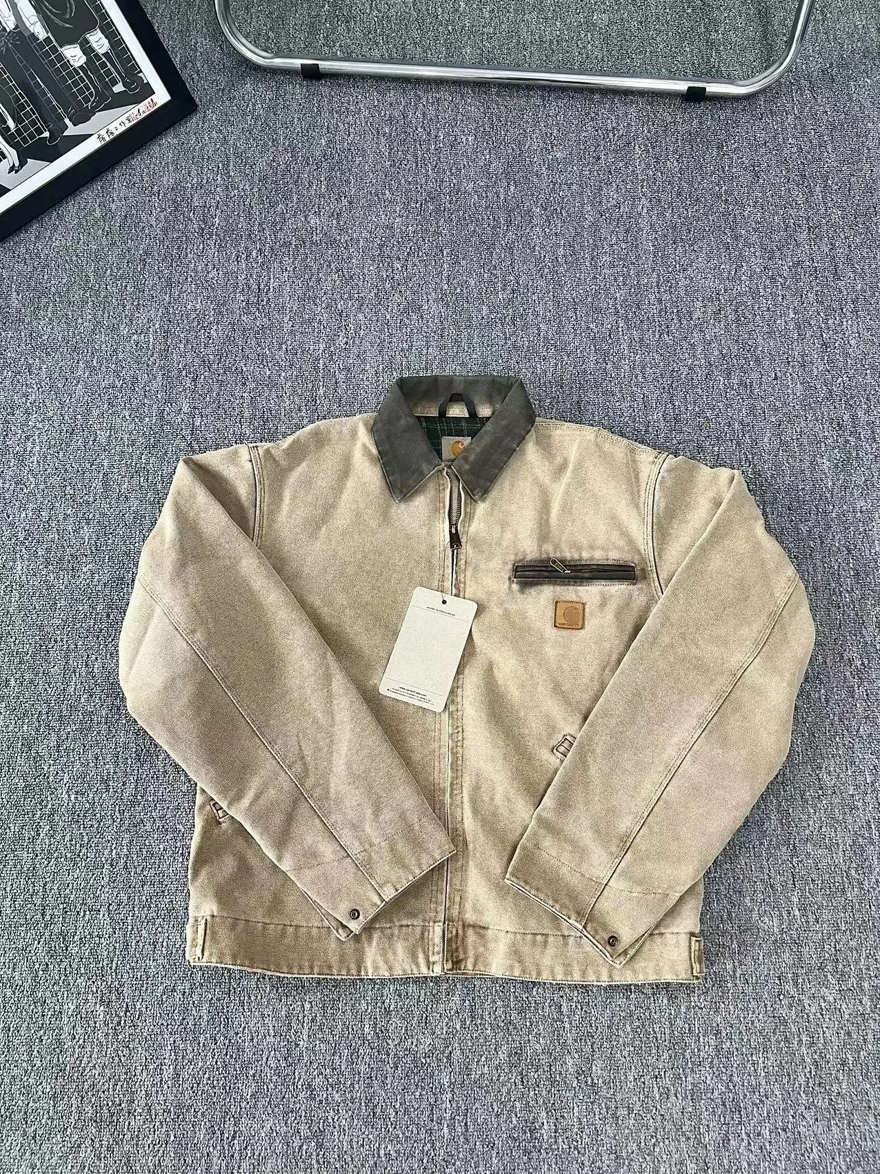 Maxct guys fits jacket American Retro Workwear Washed Batik Coat for Men