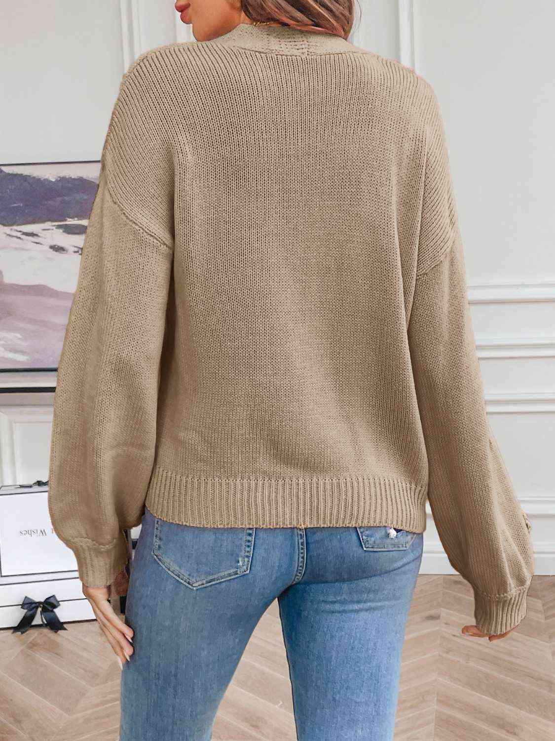 Maxct &Floral Long Sleeve Open Front Cardigan
