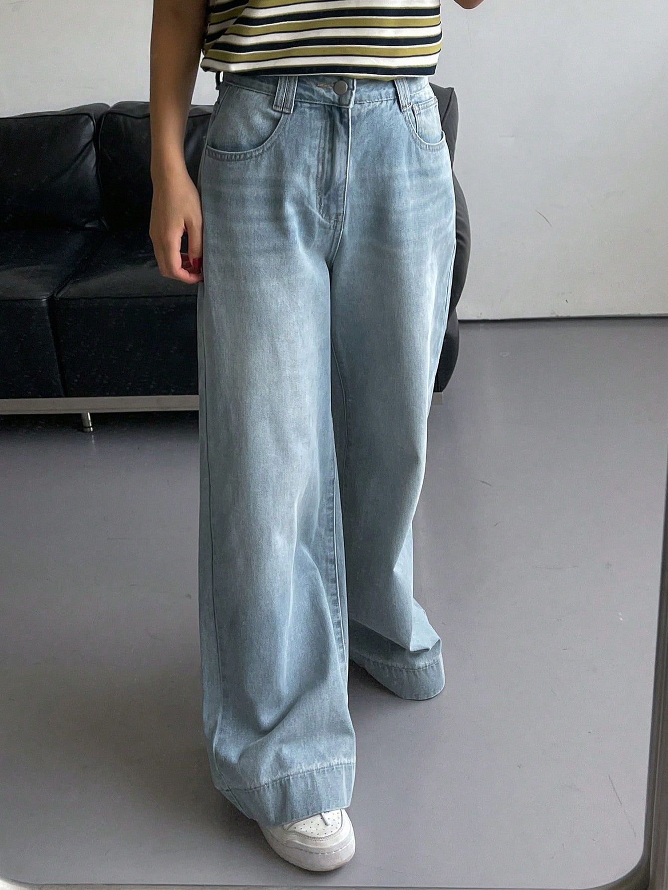 Maxct Women's Plain Casual Denim Pants For Daily Wear