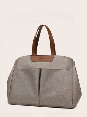 Patch Decor Large Capacity Shoulder Tote Bag - Women Tote Bags