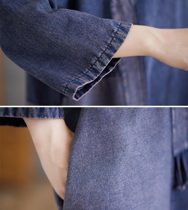 Maxct Women Autumn Denim Long Sleeves Dress