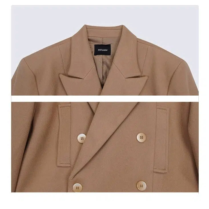 Maxct Long Double-breasted Woolen Coat