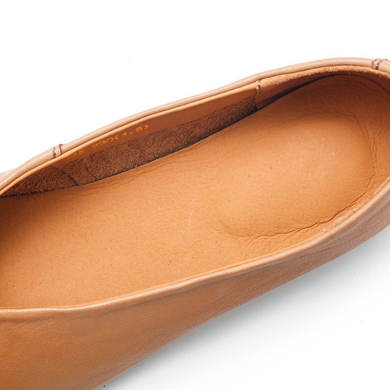 Handmade Genuine Slip Ons Breathable Flats Loafers Black/Beige/Apricot/Brown Maxct