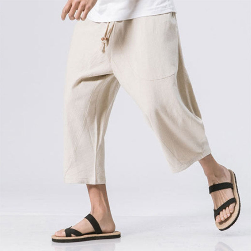 Maxct Cotton Linen Loose Harem Shorts