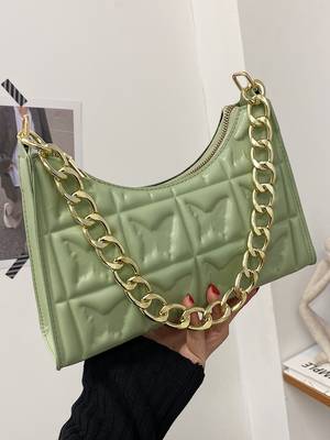 Bag For Love - Quilted Chain Baguette Bag - Women Maxct Bags