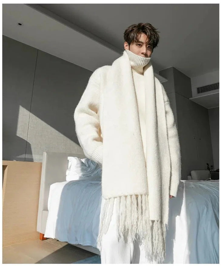Maxct Thickened Turtleneck Sweater with Scarf