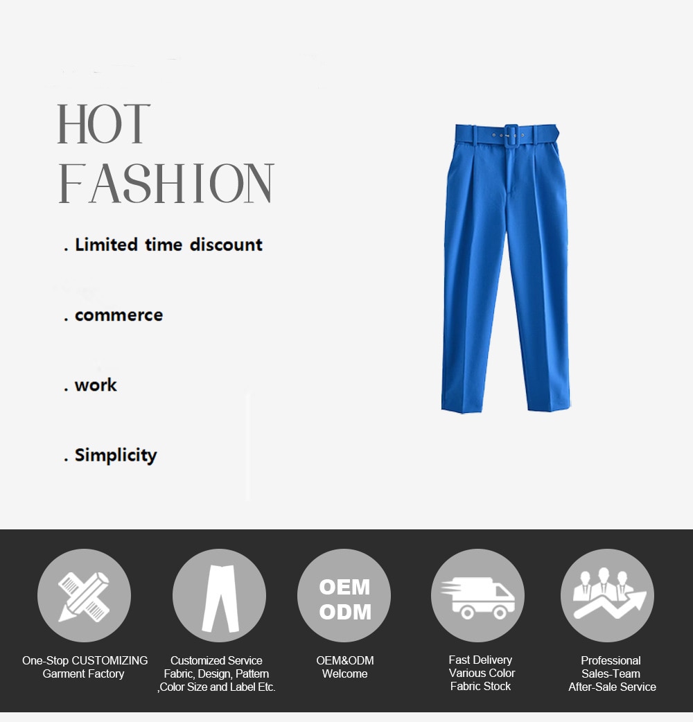 2024 Women Fashion Two Pieces Sets Office Wear Blazers Coat And With Belt High Waist Pants Female