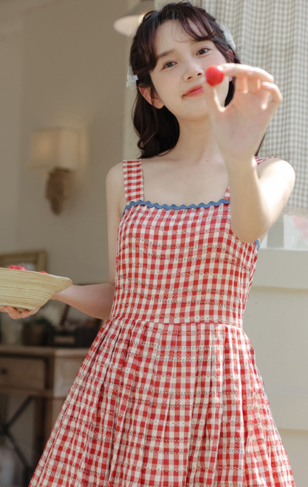 Daisy Chain Gingham Midi Dress Maxct
