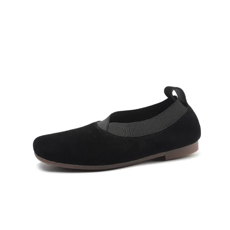 Square Toe Slip on Loafers Soft Flats Handmade Maxct