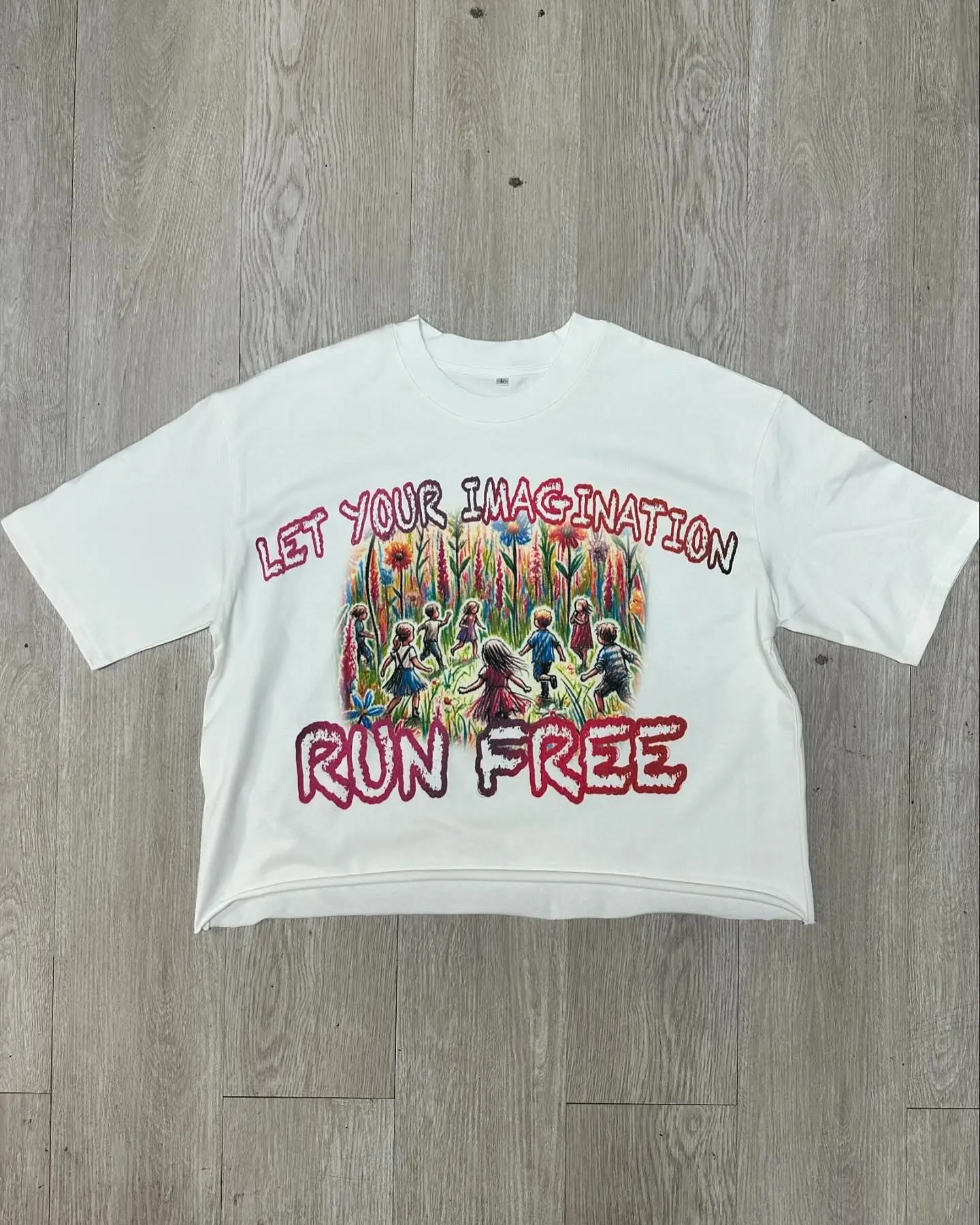 Four seasons new colorful cartoon pattern printed oversized T-shirt men's Y2k street hip-hop Harajuku loose short-sleeved top