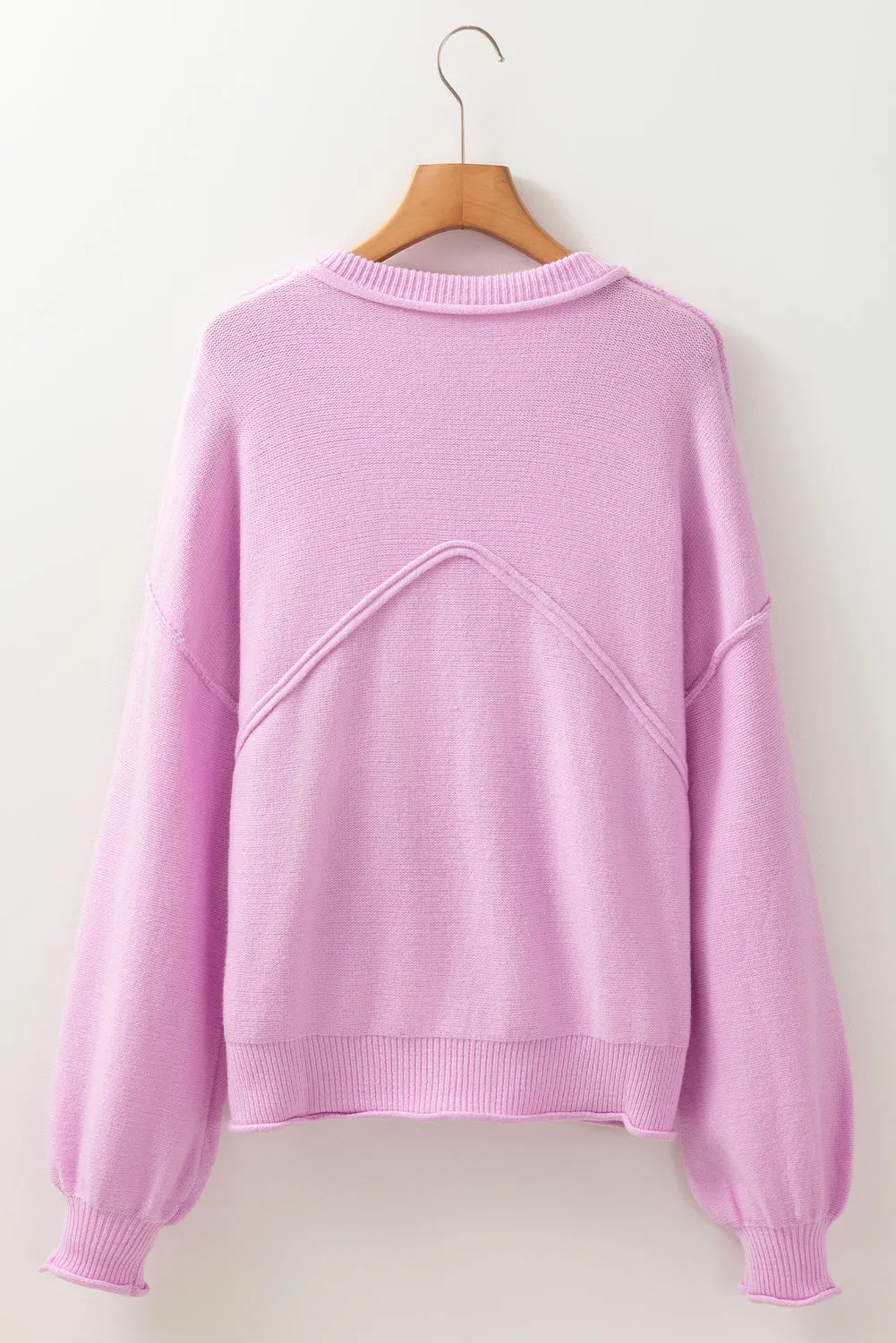 Maxct &Roll Hem Ribbed Detail Drop Shoulder Sweater