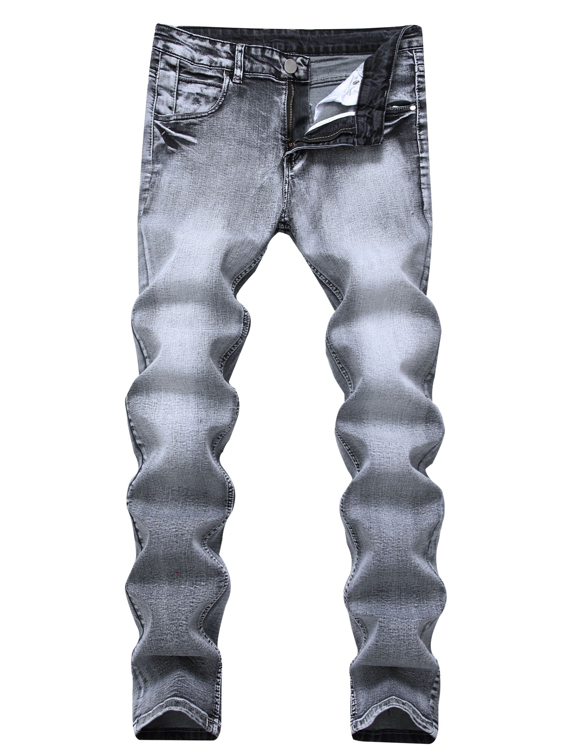 Men's Vintage Casual Straight Slim Washed Denim Jeans