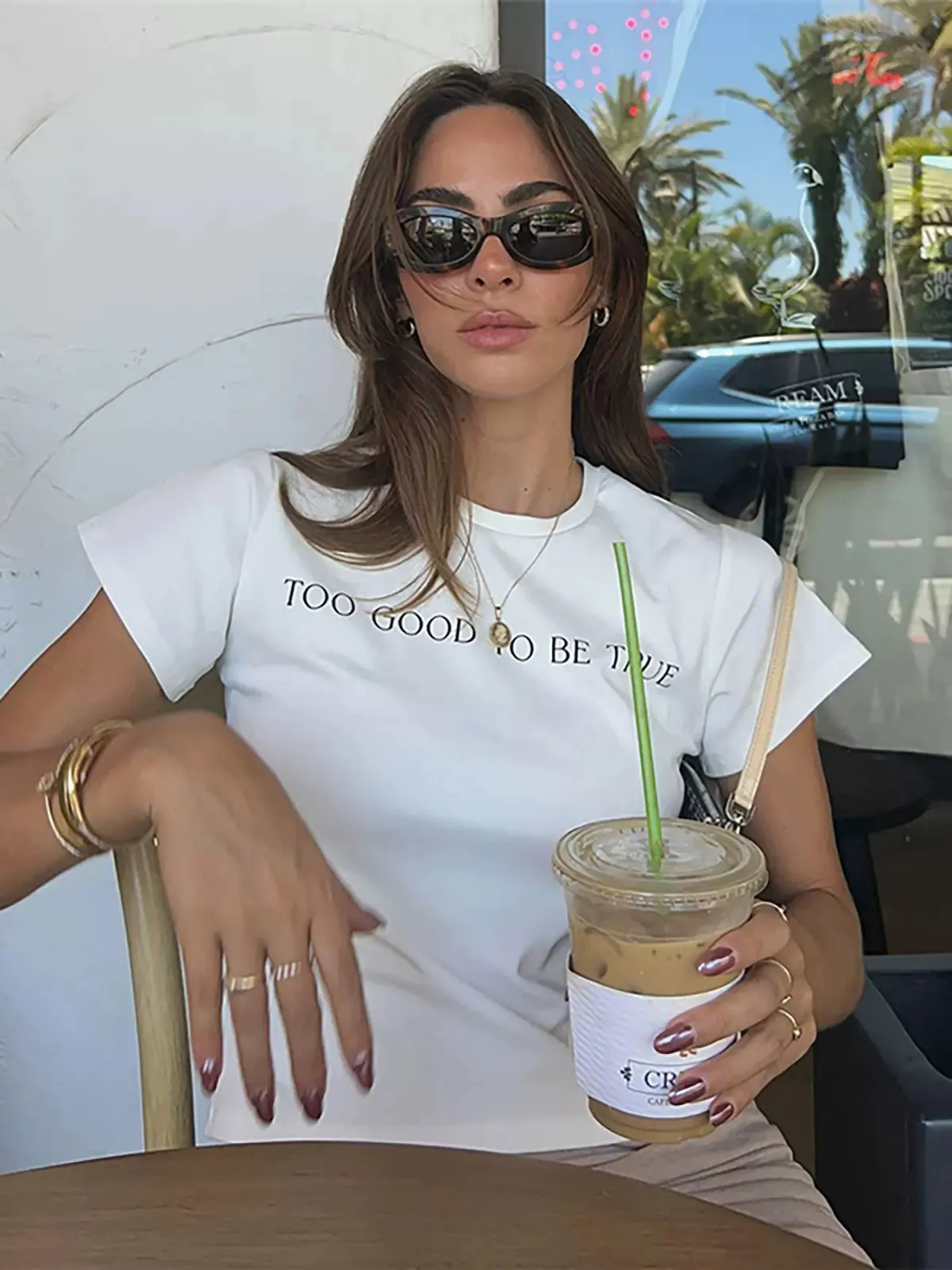 Maxct Kali Aesthetic Letter Print Crop T-Shirt