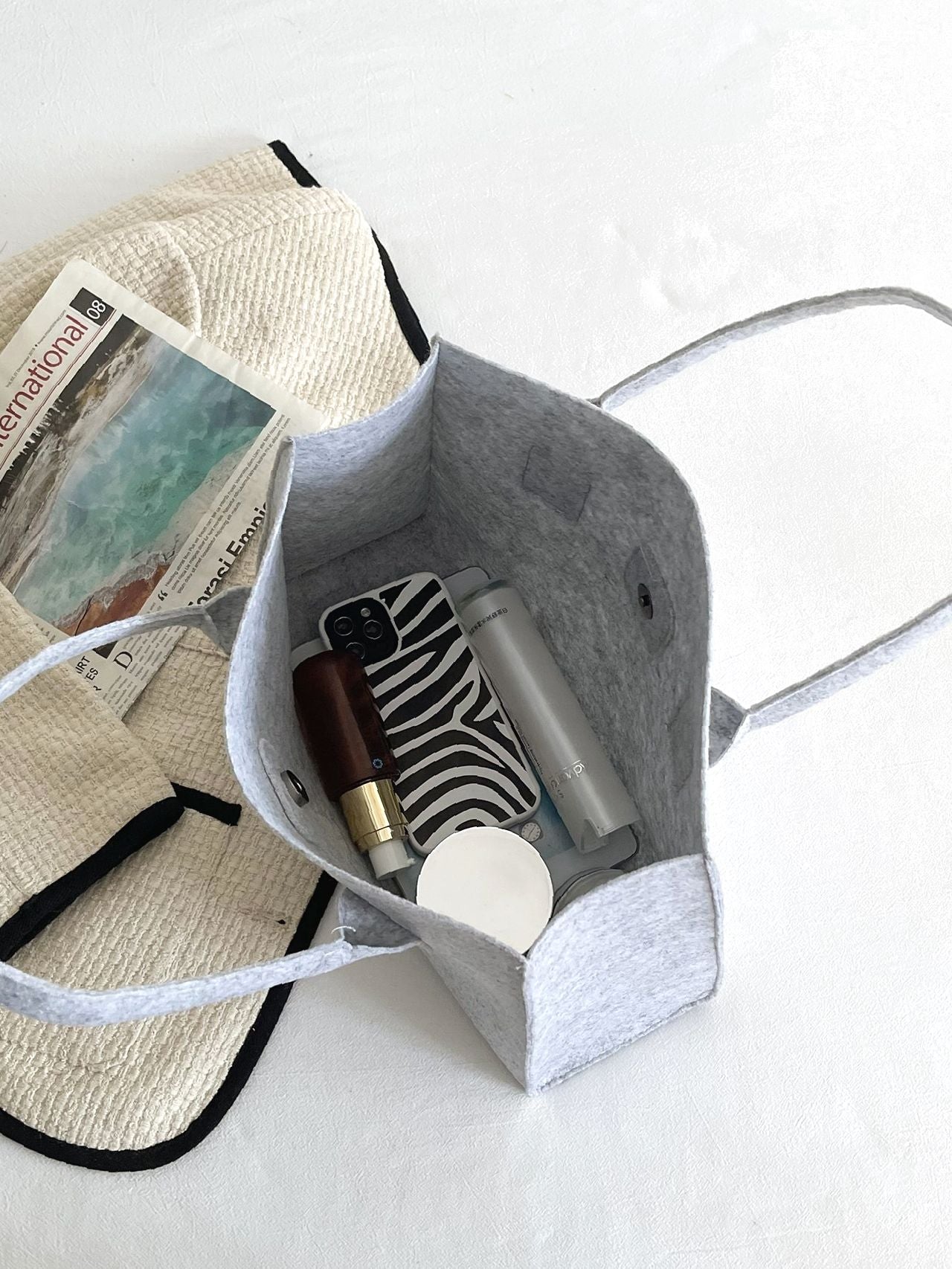 Maxct - Felt Vintage Design Top Handle Bag  - Women Tote Bags