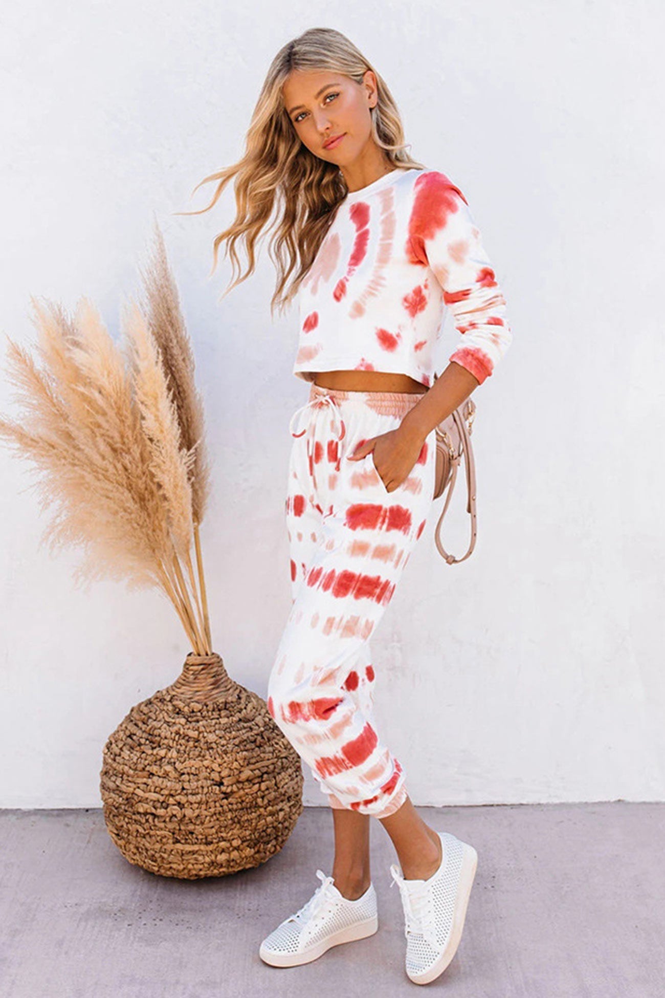 Maxct Tie-Dyed Sweatshirt Long Pants Set