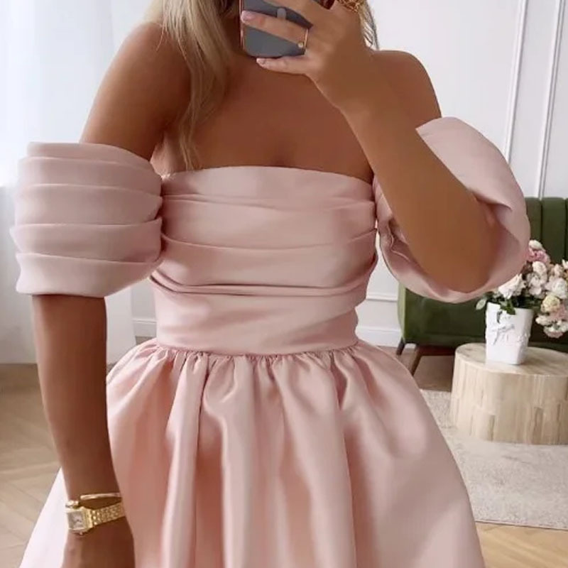Maxct dress to impress codes Summer New Flying Sleeve Tube Top Fashion Sexy Pleated Dress Women
