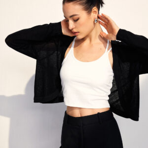 Maxct-Fall Casual Outfits Bat Sleeve Hollow Cardigan