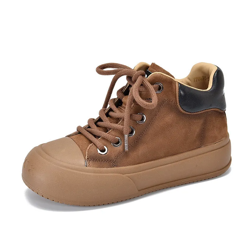 Vintage Leather Lace-Up Short Boots Maxct