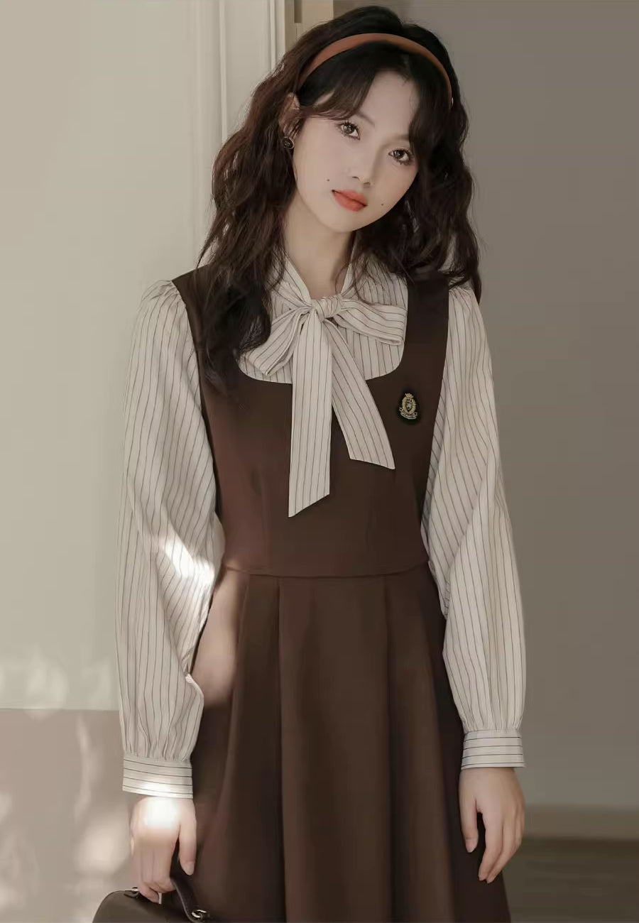 Stripe Academia Twofer Midi Dress Maxct