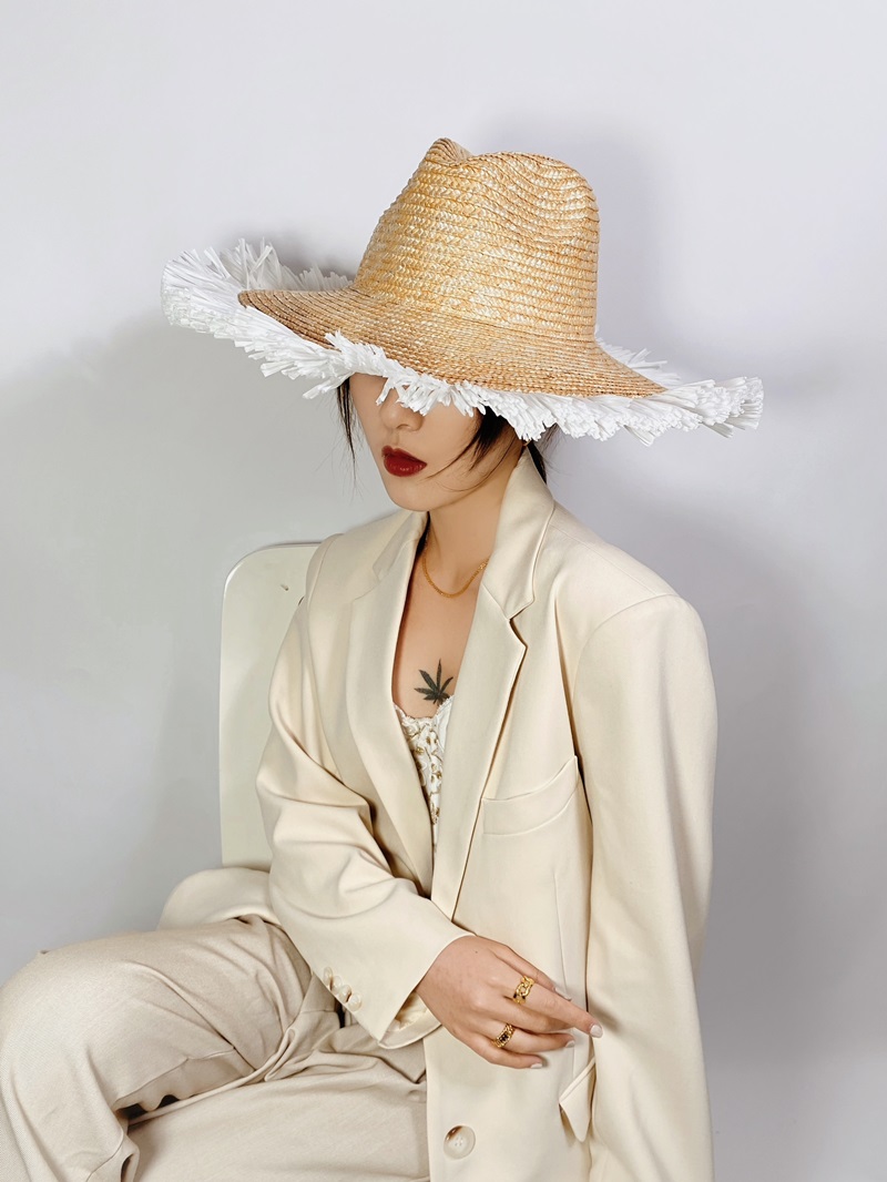 Sun Hat Fashion Wind Straw Women's Burrs Straw Hat